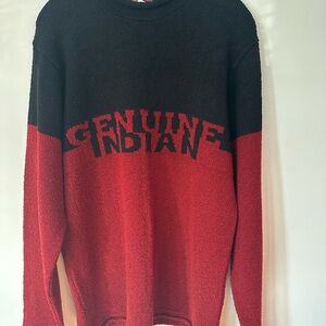 Genuine Indian Motorcycle Red and Black Crewneck Sweater Mens L
Color block